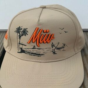 Maui Hawaii Snapback Hat Beige Surf Beach Graphic Embroidered